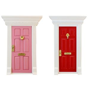 Cosplay 112 Scale Dolls House Miniature Wooden Steepletop Panel Door with Hardware for Children DIY Furniture Toy for Girl Gift LJ201007