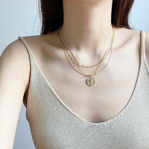 Silvology Sterling 925 Silver Queen Avatar Layers Necklace Multi-layer Figure Pendant Necklace for Women Friendship Jewelry Gift Q0531