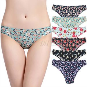 5 pieces packing women intimates seamless panties sexy thongs cotton briefs underwear super thin ice silk pants free
