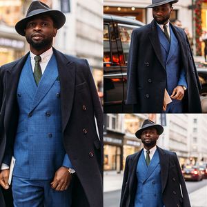 Thick Woolen Warm Mens Coat Suits Long Men Formal Business Party Birthday Tailored Fit Prom Party Tuxedos Blazer Only One Piece