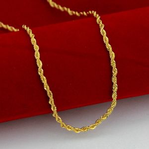 Catena intrecciata Catena a corda piena in oro giallo 18 carati per donna Uomo 18 pollici