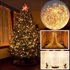 Weihnachtsdekorationen, 2 m/5 m, LED-Lichterketten, Baum, 2021 Jahr, Party-Dekoration für Zuhause, Ornamente, Weihnachten, kleine Bäume, Kiefern, Dorf1
