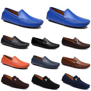leathers doudous men casual drivings shoes Breathable soft sole Light Tans black navys whites blue silver yellows grey footwears all-match outdoor cross-border