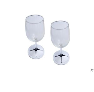 飲み物のギフト昇華の空白の白い二重層ワイングラスガラスコースターネオプレンテーブルコースターゴブレットベースプロテクターカップZZF14194