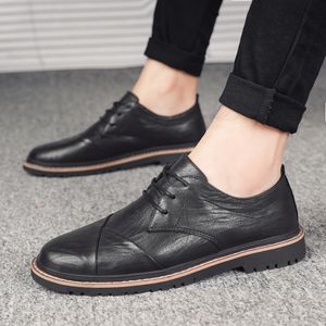 Homens Oxfords Sapatos Estilo Britânico Homens Genuíno de Couro Negócio Sapatos Formal Sapatos Vestidos Homens Flats Top Quality Modafers