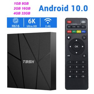 새로운 T95H Android 10.0 스마트 TV 박스 Allwinner H616 4GB RAM 32GB ROM 2.4G WIFI 6K HD 상단 상단 상단 PK T95 TVBOX