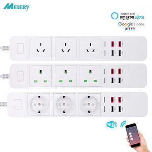 WiFi Smart Power Strip Surge Protection Outlet Extension Socket with USB Type-c Intelligent Plug Remote for Alexa Google Home1