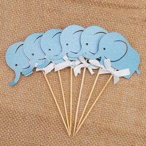 10PCS Blue&Pink Cartoon Elephant Cupcake Toppers Picks Cake Toppers for Baby Shower Girl Boy Kids Birthday Party Decoration Y200618