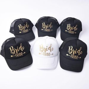 Bride Tribe Snapback Trucker Mesh Hat Gold Letters Arrow Bröllop Baseball Cap1