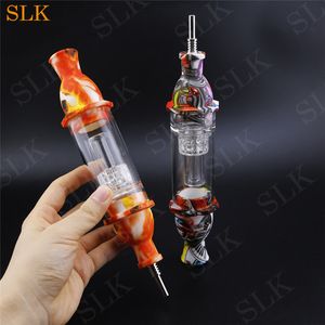 Heißer Verkauf Glas Filter Wasserpfeife Muster Silikon Pfeifen Set Silikon Bongs Shisha Rauchen Bong Dab Rig Titan Nägel Rohre 710