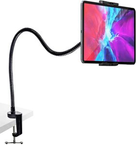 Gooseneck tabletthållare, skrivbord / sängstativ, flexibel armklipp telefon tablettfäste för iPad Pro 9.7, 10.5, 12.9 Air Mini 5 4 3 2, iPhone-serien, Samsung Galaxy-flikar