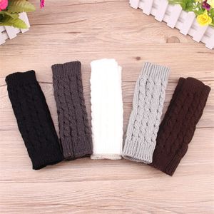 Lã Knitting Braçando Aquecedores Metade do Dedo Cânhamo Flores Flores Amantes Malha De Fingerless Luvas Motociclista Womens Winter Força Elastic Venda Quente 3 2YF M2