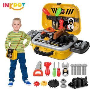 29 stücke Kinder Werkzeuge Koffer Reparatur Spielzeug Werkzeug Kit Spielzeug Toolbox Pretend Spielen Spielzeug Werkzeuge Für Kinder, Crossbody Schulter Tasche LJ201009