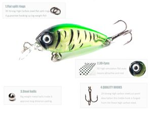 1PCS 4cm 4,5g Schwimmen Fisch Angeln Locken Künstliche Fest Kurbel Köder topwater Wobbler Japan Mini Angeln Crankbait locken