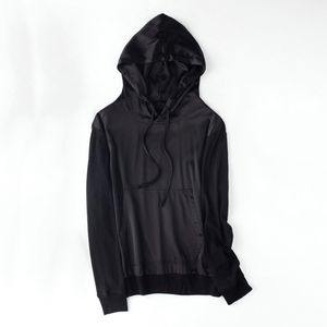 Hoodies Kadın Kazak Saf Ipek Merinos Yün Siyah Kazak Gevşek Bluy Hoddies Şapka Hoody Hodies Streetwear 201202 ile