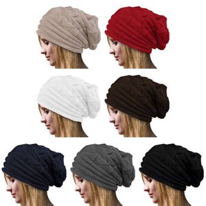 Women Party Hats Outdoor Warm Knitted Hat Folded Flanging Hooded Street Pile Hat Woolen Hats Ski Hat XD24347