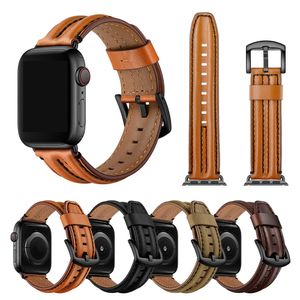 Real Cowhide Leather Strap for Apple watch band 44mm 40mm iwatch 6 5 4 3 Accessories Loop Straps 38mm 42mm Replacement Bracelet Watchband
