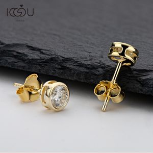 Iogou Real karaat D kleur Diamant Stud Oorbellen voor Vrouwen Sterling Silver Springling Sieraden