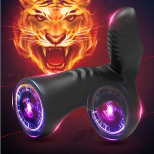 Massage Vibrator Penis Rings Ejaculation Задержка Вибрационное Король Кольцо клитор Стимулятор Эротические Взрослые Сексские Игрушки Для Мужчин Мужской Мастурбатор