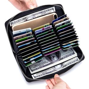 Deri özel uzun tutucu erkekler hırsızlık seyahat pasaport cüzdan kadın iş kimliği tutucu 36 muti kartları çanta