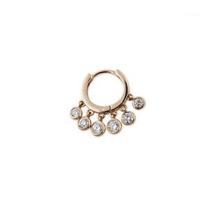 Elastyczny urok Kolczyk Mini Hoop Vermeil Złoty Kolor Sterling Silver Elegance Lovely Girl Gift Ear Wire Jewelry1