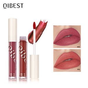 Qibest 13 색 실키 립글로스 메이크업 안료 방수 Lipgloss 오래 지속되는 매트 누드 립스틱 레드 립글로스