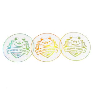 Custom Hologram Clear Logo Adhesive Stickers Labels Printed Colorful Rainbow Holographic Transparent Label Sticker