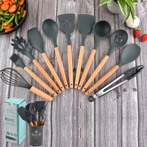 Set di utensili da cucina in silicone Utensili da cucina antiaderenti Utensili da cucina Cucchiaio Spatola Mestolo Frullino per le uova Strumenti Gadget Accessori 607735594652