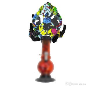 Silikon hookahs multicolor mask bong med akryl rökning rör oljeplatta rök tillbehör glas för detaljhandel grossist till