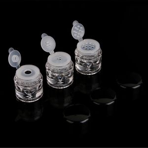 100pcs 2g 3g 0.1oz plastic clear eyeshadow highlight powder glitter cream container bottle jar packing with flip sifter