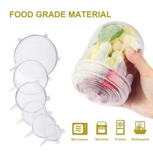 12pcs reutilizável silicone estiramentos flexíveis alimentos wrap aplicam-se para casa tigela capa acessórios de cozinha 201120