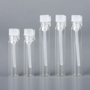 1ML 2ML 3ML profumo Bottigliette Fiala di vetro con bastoncino di prova Mini fiala campione di profumo, test di vetro Bottiglie vuote riutilizzabili