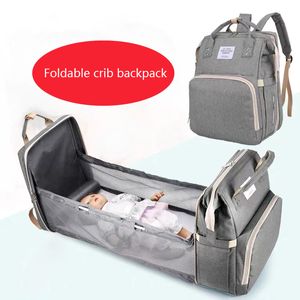 Bags mummy bag designer backpack multifunctional mother and baby bag foldable crib keep warm multiple pockets chargeable Solid