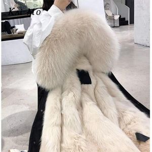 Women's Down & Parkas KAI-MO Women Fur Coat Long Parka Waterproof Big Collar Hood Thick Warm Liner Winter Jacket