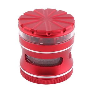 4 Layers Herb Grinder smoking accessories Crusher Tobacco Aluminum alloy Cigarette Machine Scraper with Gift Box