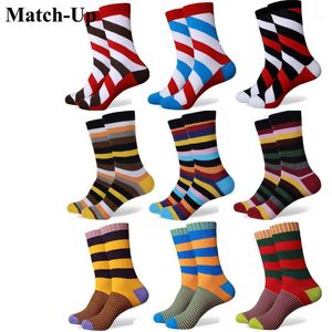 Men's Socks Wholesale- Match-Up Casual Style Combed Cotton Colorful Brand Man Dress Knit Us Size(7.5-12)1