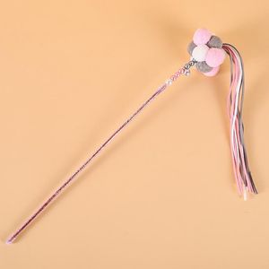 Crystal Rod Beaded Interactive Bell Cat Toy Plush Ball Tassel Fairy Funny Cat Stick