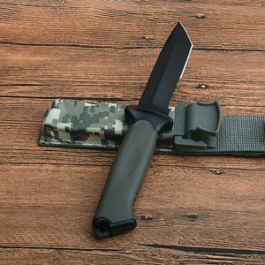 Special Offer Outdoor Survival Straight Knife 12C27 Black Coated Tanto Point Blade FRN Handle Fixed Blades Knives With ABS+Nylon Sheath