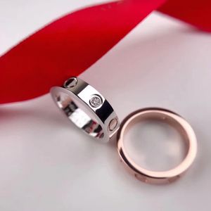 New LOVE RING for women Luxury Exquisite Zircon Titanium Steel Rings Men Girls Ladies Couples Wedding Engagement Birthday gifts with Box