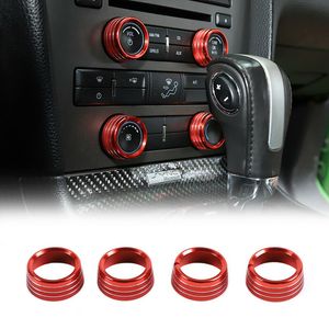 Copertura rossa dell'anello del pulsante dell'interruttore dell'aria condizionata per auto per Ford Mustang 2011-2014 Accessori interni auto