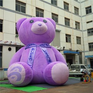 Customized Size Giant Inflatable Balloon Short Plush Inflatables Mascot Bear for 2021 Parade or Wedding Decoration