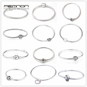 Memnon 925 Sterling Silver Fine Smycken Många typer av armband för kvinnor Passa Charms Beads DIY Silver Snake Chain Bracelet YL001 J190611