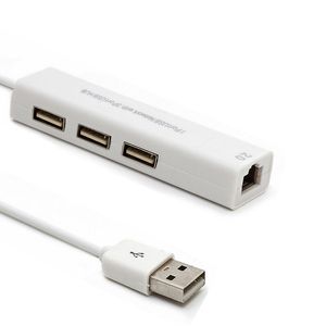 USB 2.0 HUB till RJ45 LAN Nätverkskort 10/100 Mbps Ethernet Adapter och för Mac iOS bärbara datorer