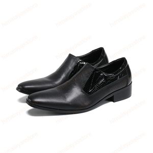 Homens negros Sapatos de couro real Sapatos de casamento masculino sapatos quadrados dedos de negócios calçados de escritório