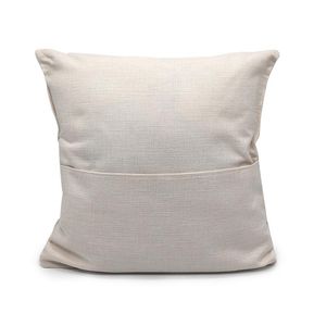 Sublimation Blank Pillow Case 40*40cm Solid Color Book Pocket Pillow Cover Personalized Beige White Polyester Linen Cushion Cover Home Supplies