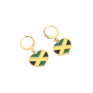 Land Jamaika Herz Flagge baumeln Kronleuchter Ohrringe afrikanischen jamaikanischen Schmuck für Frauen Geschenke