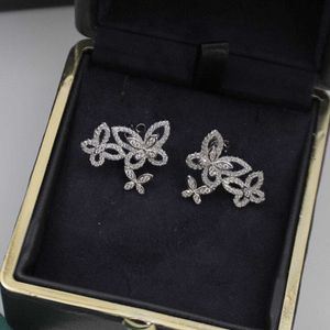 Mode Süße S925 Silber Schmetterling Halskette Frauen elegantes Temperament Moissanit leuchten beliebte Markenschmuck luxuriös 4253