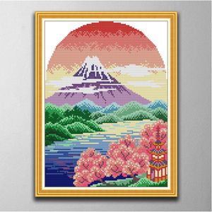 Fuji Mountain 2 Handgjorda Cross Stitch Craft Tools Broderi Needlework Stetsar räknat utskrift på duk DMC 14ct / 11ct