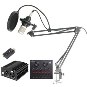 Condensador profissional com fio MIC Bundle BM800 Studio Microfone Vocal Gravação KTV Karaoke Microfone Mic Stand para computador