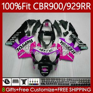 Carrozzeria OEM per HONDA CBR900 CBR929 RR 900CC 929CC 2000 2001 68No.135 CBR 900 929 RR CC Repsol rosa CBR929RR 00-01 CBR900RR CBR 929RR 900RR 00 01 Kit carenatura iniezione